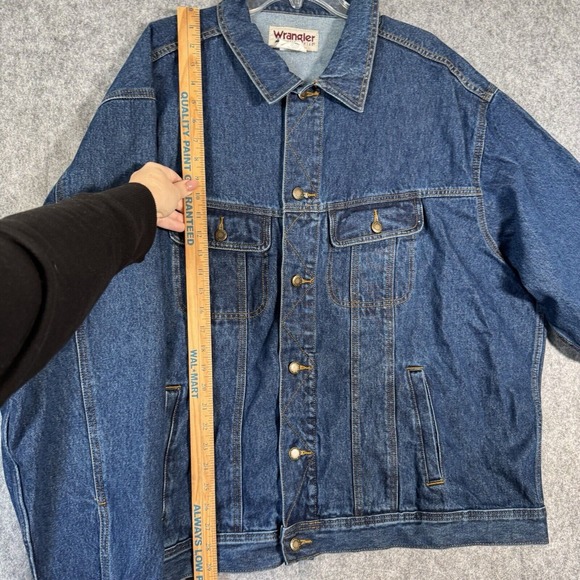 Vintage Wrangler Denim Trucker Jacket Mens 3X Rugged Workwear Chore Jean Western - Picture 7 of 9